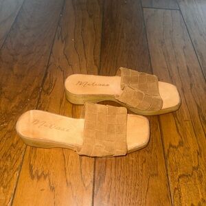 Matisse Tan Suede Slide Sandals